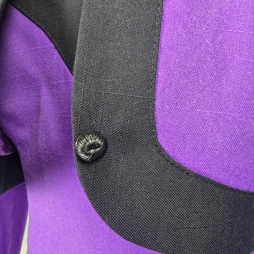 Vintage J. Michaels Women's Purple 2 Piece Dress & Cropped Jacket Size S