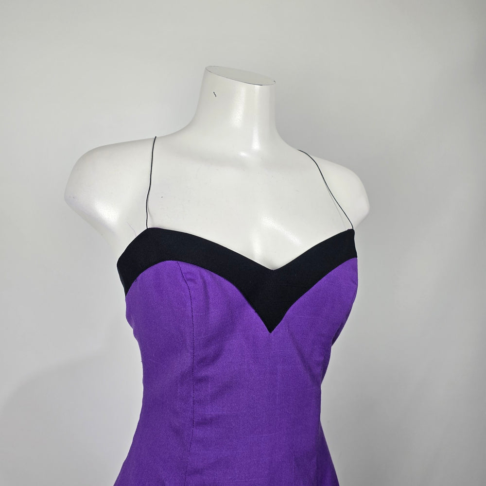 Vintage J. Michaels Women's Purple 2 Piece Dress & Cropped Jacket Size S