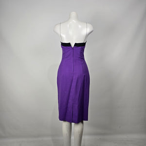 Vintage J. Michaels Women's Purple 2 Piece Dress & Cropped Jacket Size S