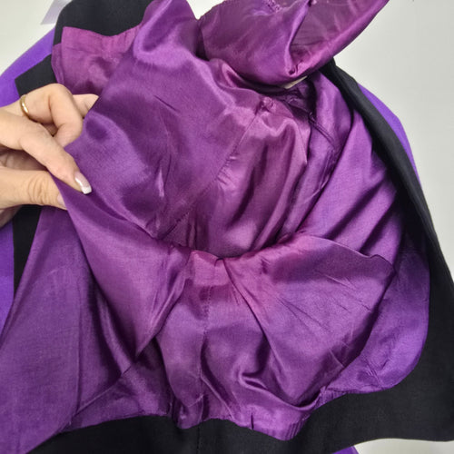 Vintage J. Michaels Women's Purple 2 Piece Dress & Cropped Jacket Size S