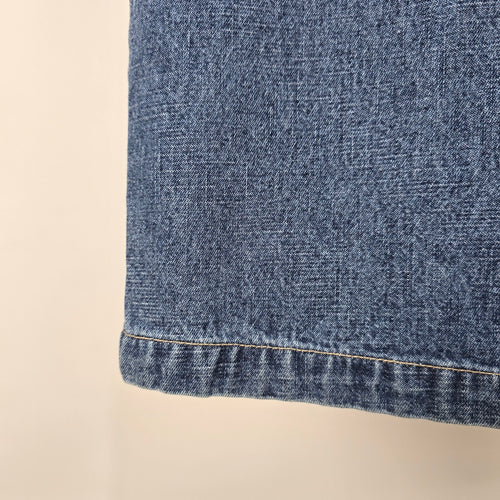 Nevada Women's Blue Denim Maxi Skirt Front Slit Size 12