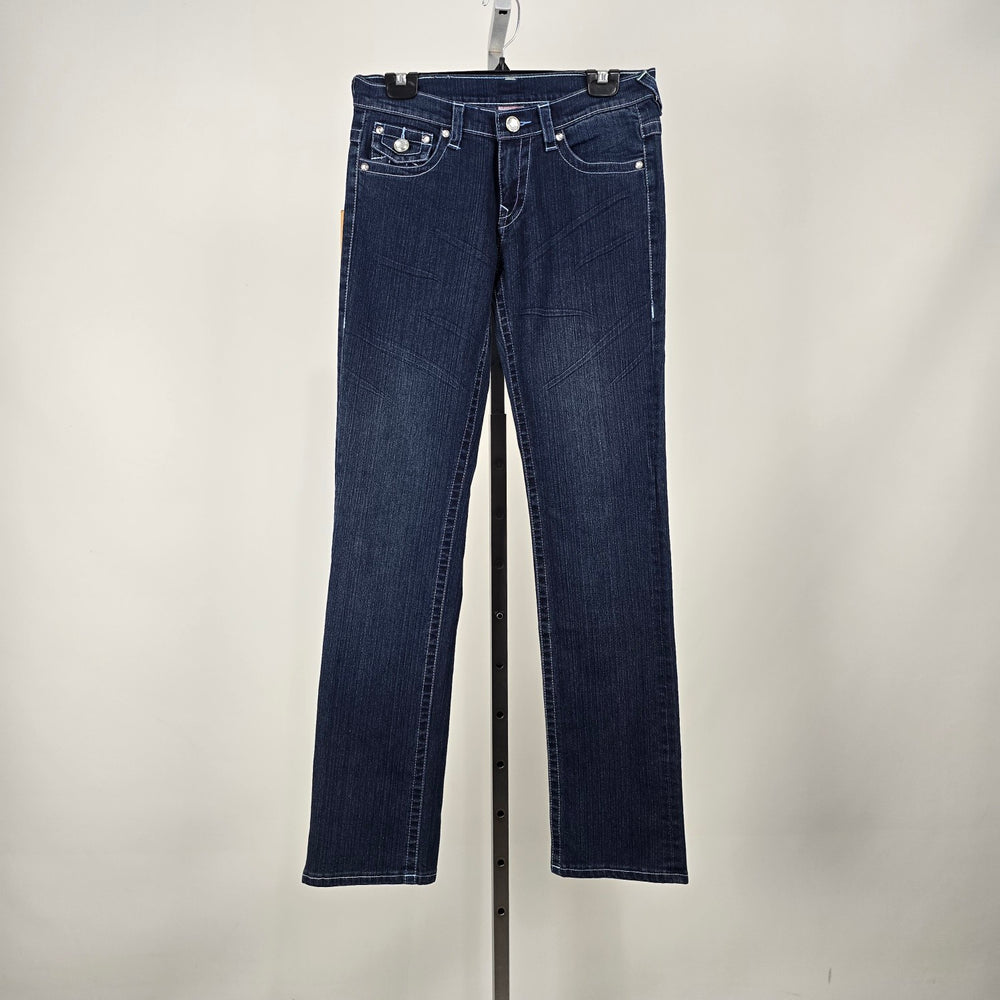 True Religion Women's Blue Ricky Straight Leg Jeans Size 30