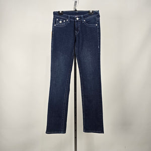 True Religion Women's Blue Ricky Straight Leg Jeans Size 30