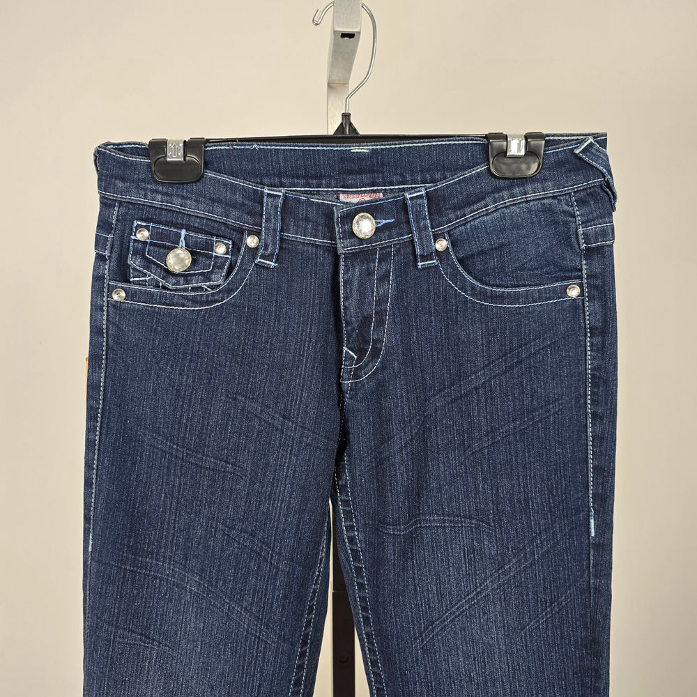 True Religion Women's Blue Ricky Straight Leg Jeans Size 30