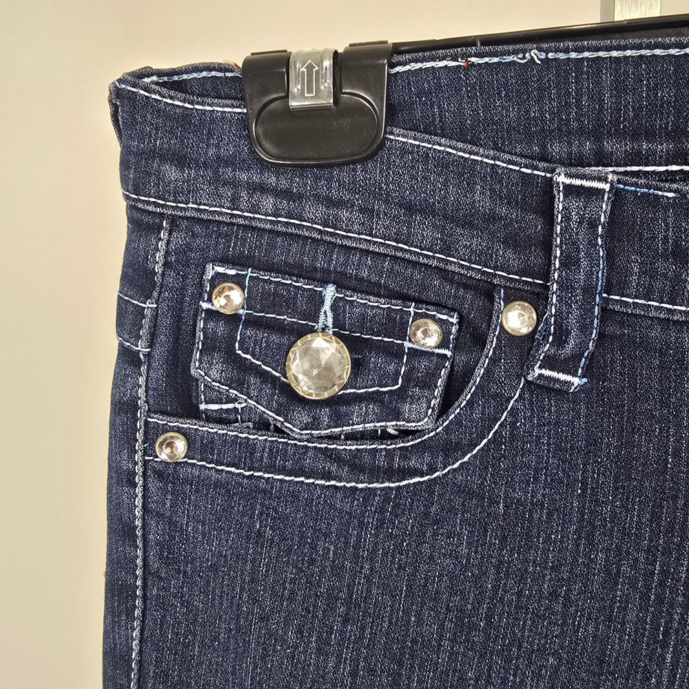 True Religion Women's Blue Ricky Straight Leg Jeans Size 30