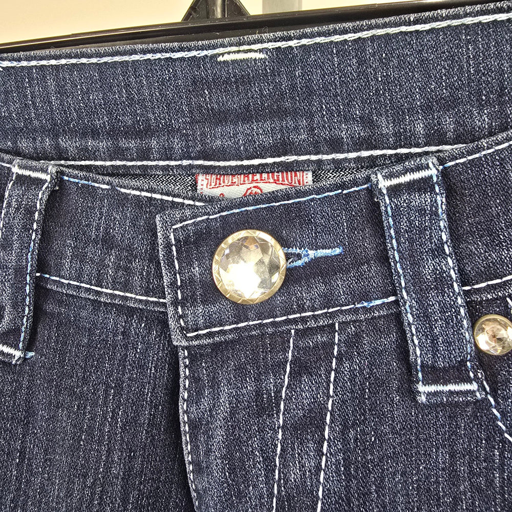 True Religion Women's Blue Ricky Straight Leg Jeans Size 30