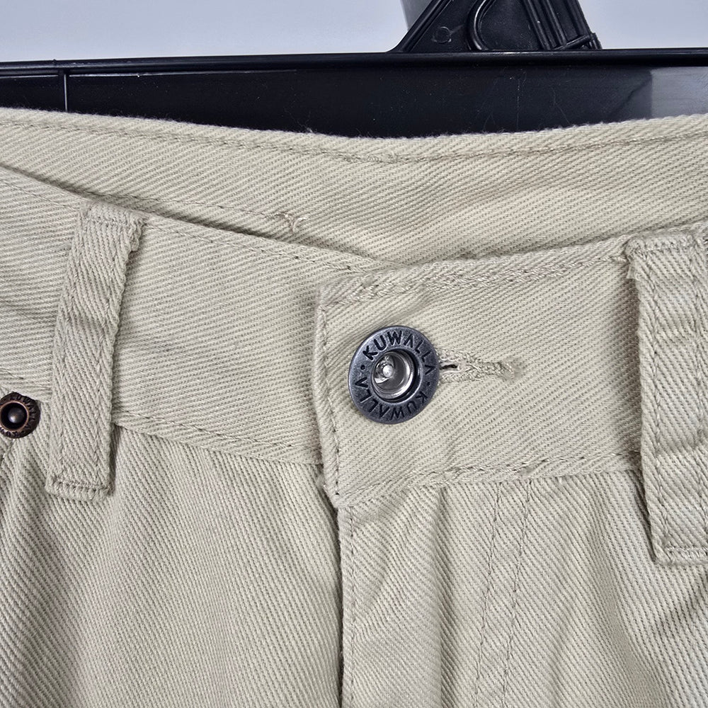 Kuwalla Tee G Carpenter Twill Wide Leg Carpenter Pants Cream Size 28