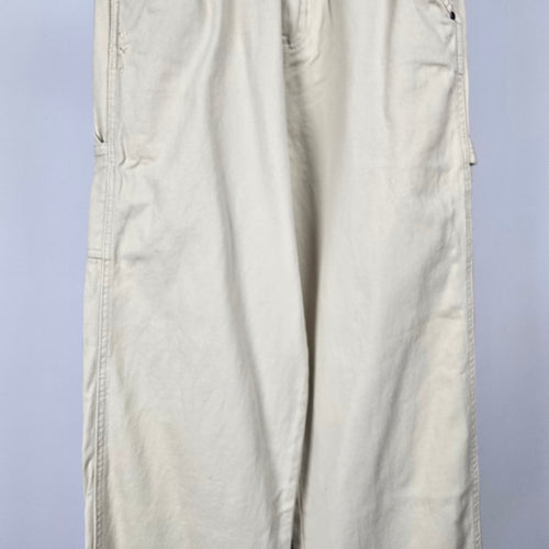 Kuwalla Tee G Carpenter Twill Wide Leg Carpenter Pants Cream Size 28