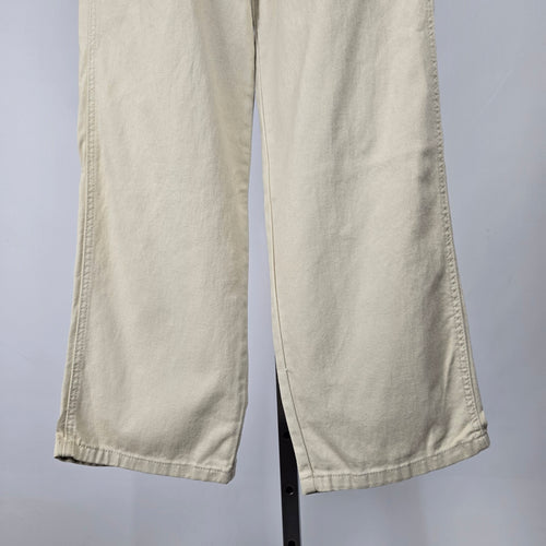 Kuwalla Tee G Carpenter Twill Wide Leg Carpenter Pants Cream Size 28