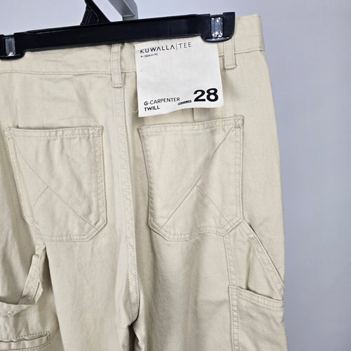 Kuwalla Tee G Carpenter Twill Wide Leg Carpenter Pants Cream Size 28