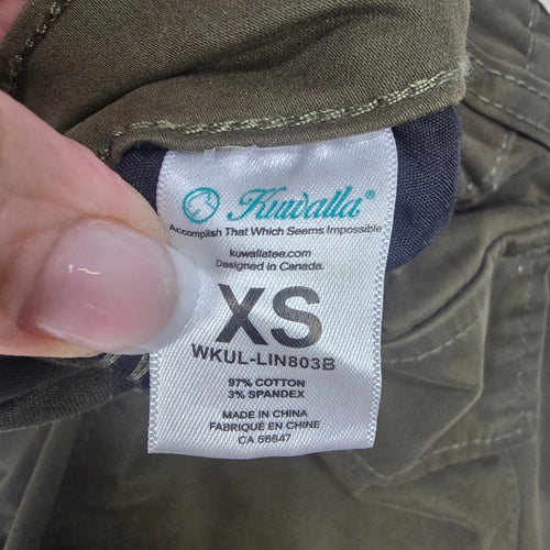 Kuwalla Tee Army Green Straight Cut Cargo Pants Stretch Cotton XS