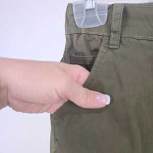 Kuwalla Tee Army Green Straight Cut Cargo Pants Stretch Cotton XS