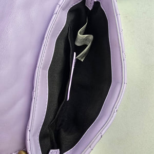 Zara Lilac Quilted Shoulder Bag Gold Chain Strap Flap Purse