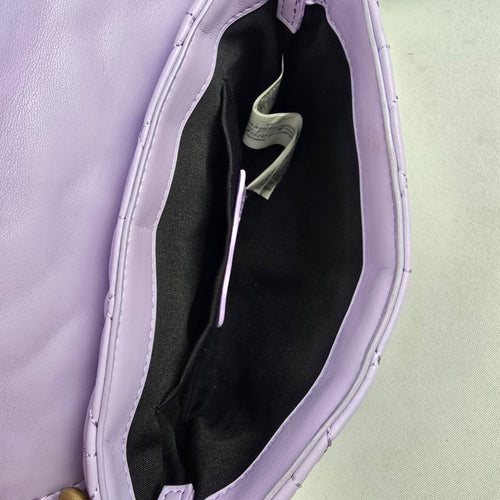 Zara Lilac Quilted Shoulder Bag Gold Chain Strap Flap Purse