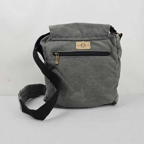 Robin Ruth Scotland Grey Canvas Messenger Crossbody Bag Graphic Print Adjustable Strap
