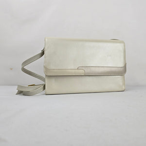 Vintage LECO Cream Leather Crossbody Purse Made in Canada