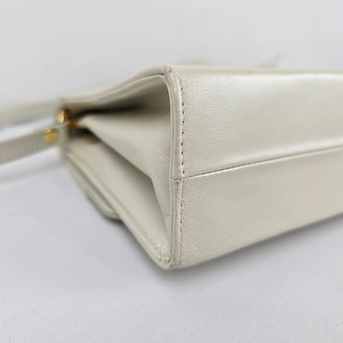 Vintage LECO Cream Leather Crossbody Purse Made in Canada