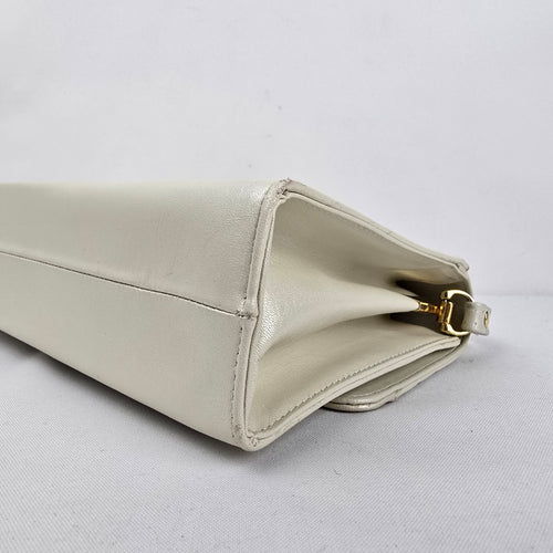 Vintage LECO Cream Leather Crossbody Purse Made in Canada