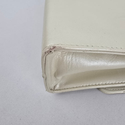 Vintage LECO Cream Leather Crossbody Purse Made in Canada