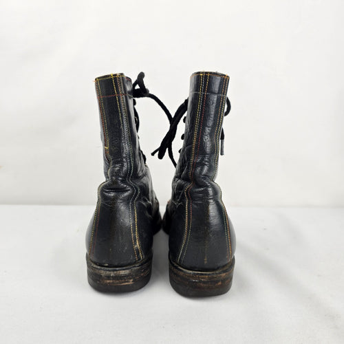Vintage Hondo Boots Black Leather Lace Up Roper Western Boots Size 7