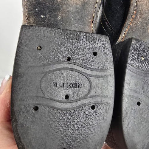 Vintage Hondo Boots Black Leather Lace Up Roper Western Boots Size 7