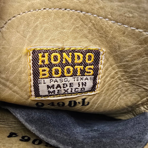 Vintage Hondo Boots Black Leather Lace Up Roper Western Boots Size 7