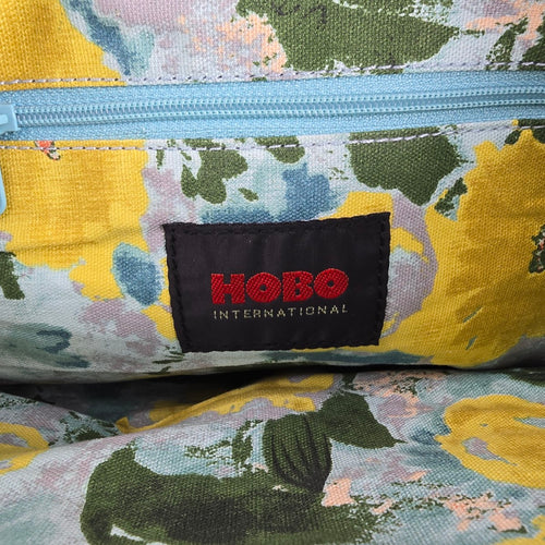HOBO International Silver Leather Foldover Clutch Bag