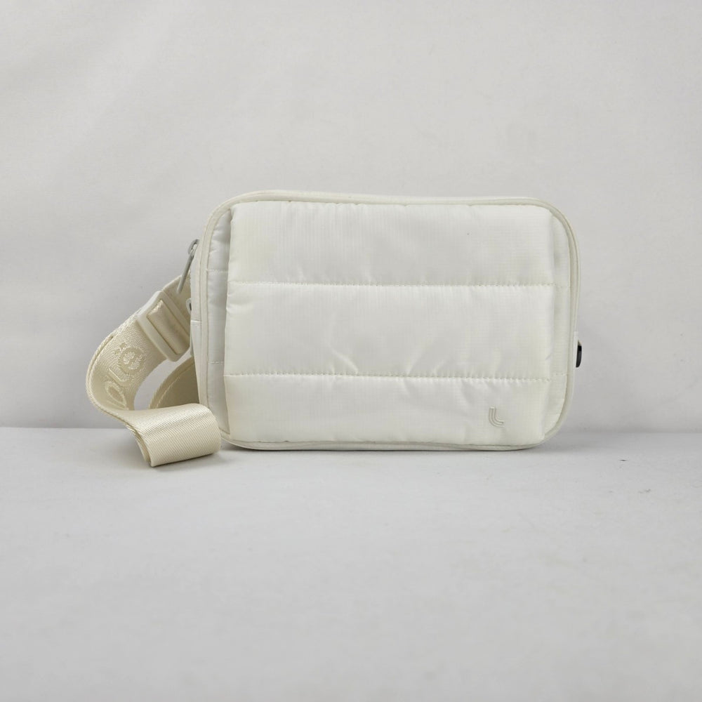 Lole Women's White Quilted Puffer Crossbody Belt Bag