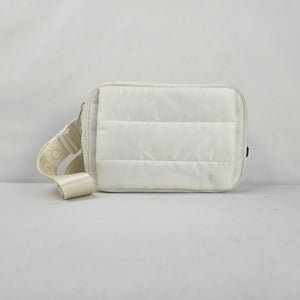 Lole Women's White Quilted Puffer Crossbody Belt Bag
