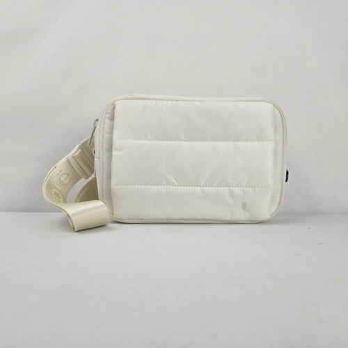 Lole Women's White Quilted Puffer Crossbody Belt Bag