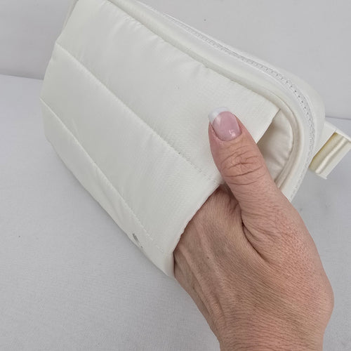 Lole Women's White Quilted Puffer Crossbody Belt Bag