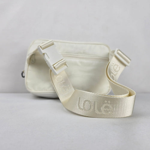 Lole Women's White Quilted Puffer Crossbody Belt Bag
