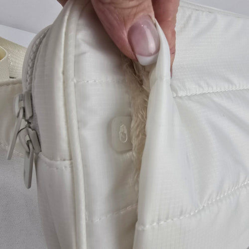Lole Women's White Quilted Puffer Crossbody Belt Bag