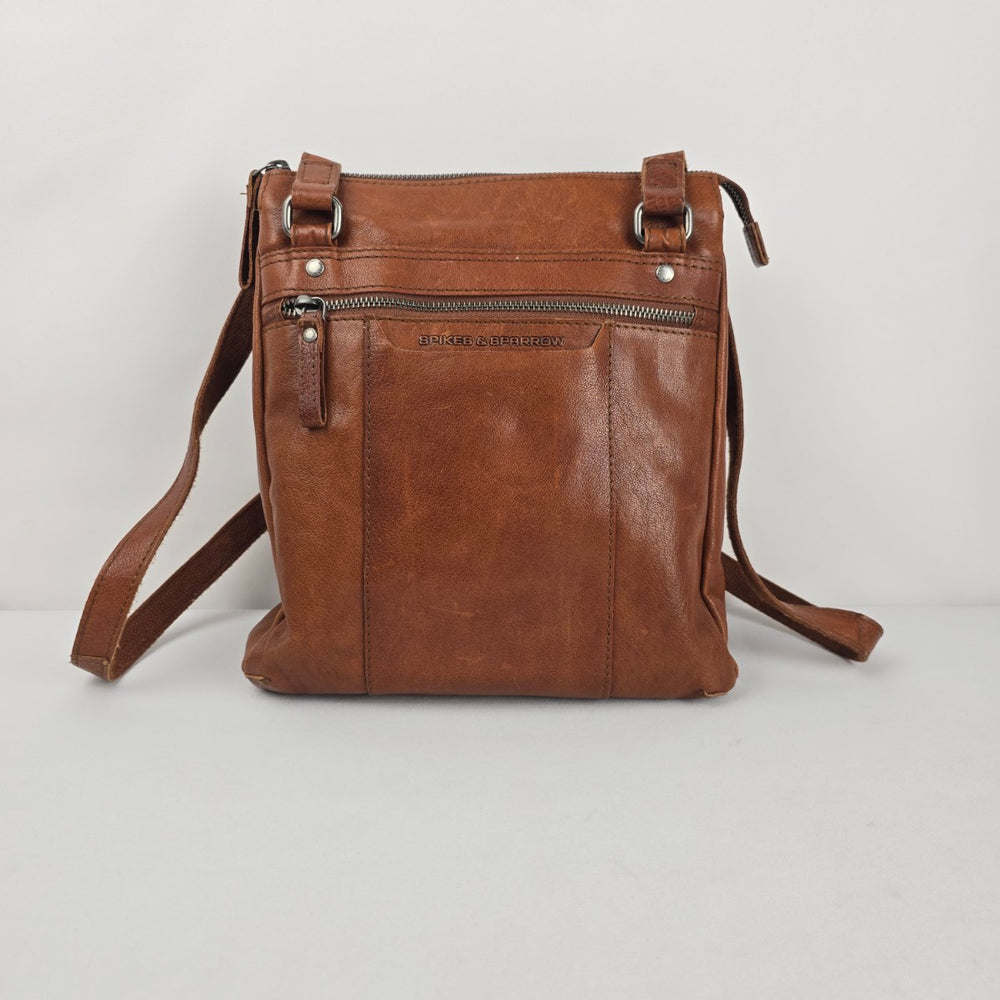 Spikes & Sparrow Brown Leather Crossbody Bag