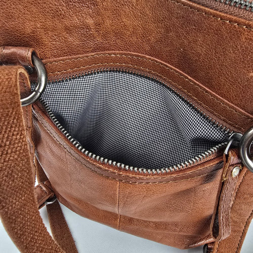 Spikes & Sparrow Brown Leather Crossbody Bag