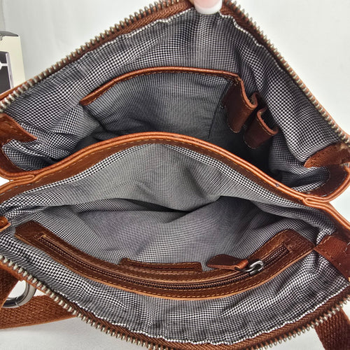 Spikes & Sparrow Brown Leather Crossbody Bag