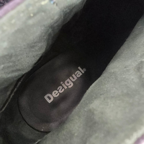 Desigual Women's Embroidered Ankle Boots Black Size 9
