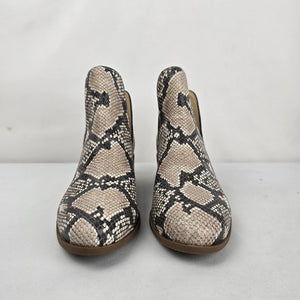 Coconuts by Matisse Beige Snake Print Ankle Boots Women's Size 6.5