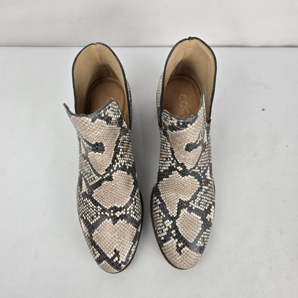 Coconuts by Matisse Beige Snake Print Ankle Boots Women's Size 6.5