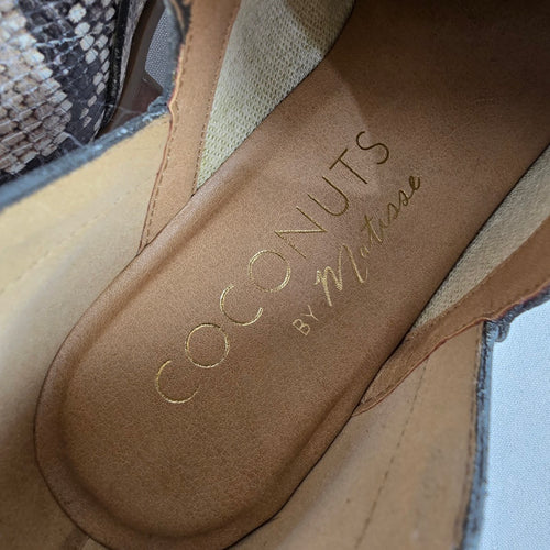 Coconuts by Matisse Beige Snake Print Ankle Boots Women's Size 6.5