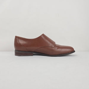 Nine West Brown Leather Double Monk Strap Loafers Dress Shoes Size 8.5