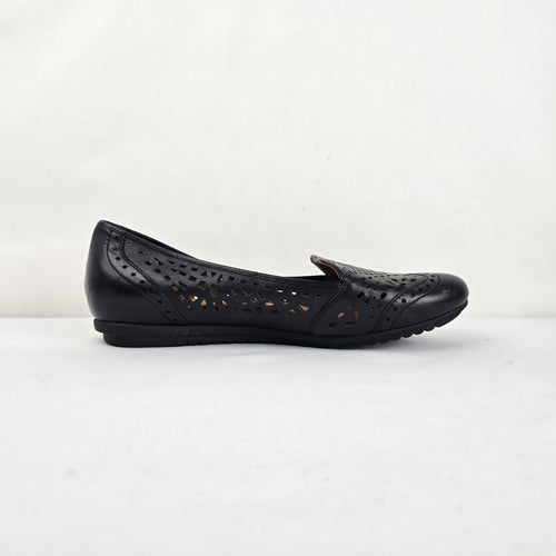 Cobb Hill Women's Black Leather Laser Cut Ballet Flats Slip Size 9