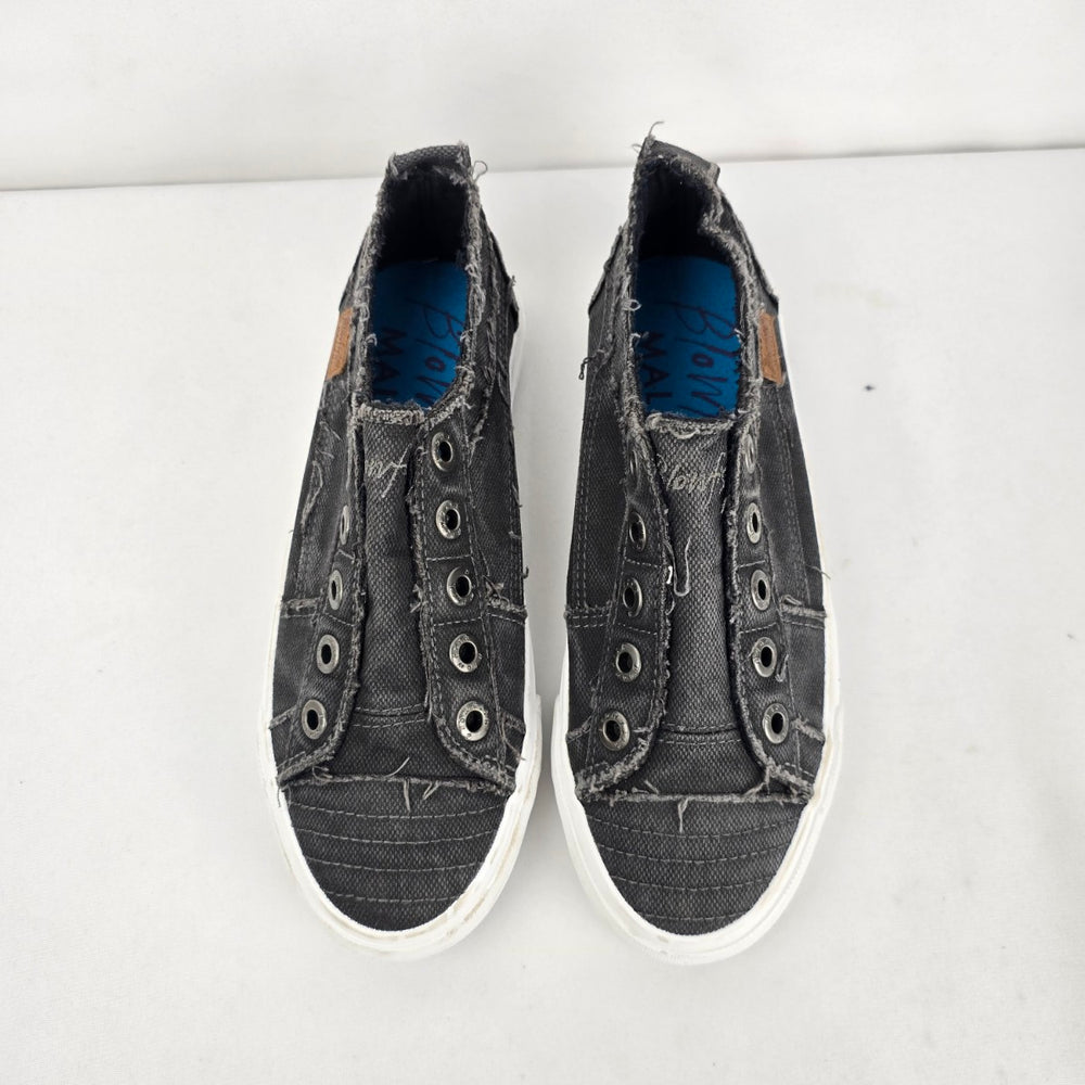 Blowfish Malibu Play Black Canvas Slip-On Sneakers Women's Size 6