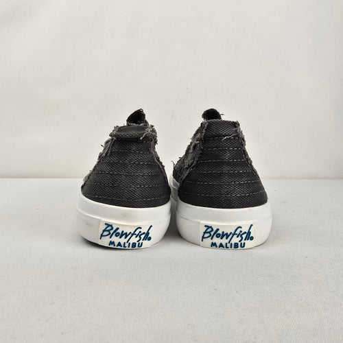 Blowfish Malibu Play Black Canvas Slip-On Sneakers Women's Size 6