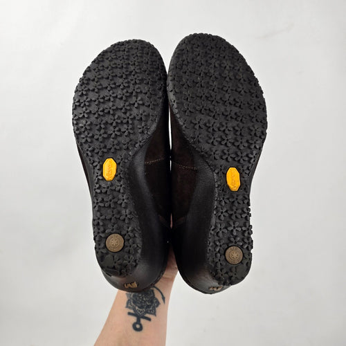 Merrell Petunia Brown Suede Mary Jane Wedge Shoes Y2K Size 8