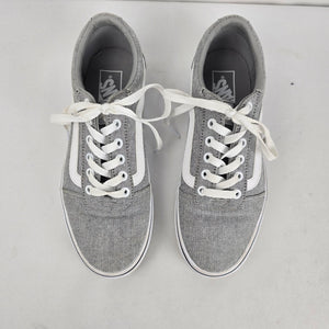 Vans Old Skool Grey Canvas Sneakers Size 8