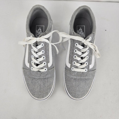 Vans Old Skool Grey Canvas Sneakers Size 8