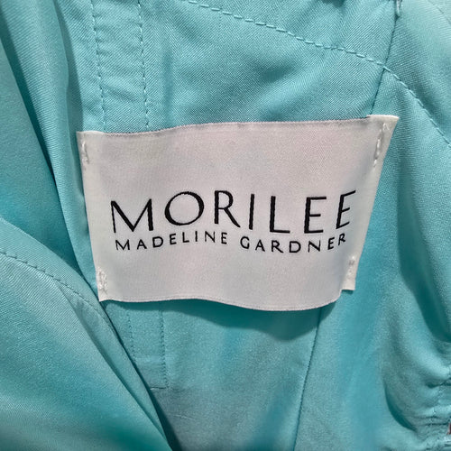 Morilee Madeline Gardner Aqua Beaded Strapless Ball Gown Grad Dress Size 6
