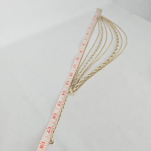 Vintage Western Germany Gold Tone Multi Layer Chain Statement Necklace