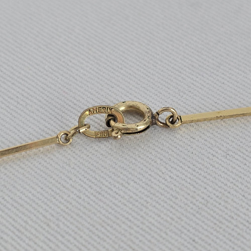 Vintage Amerik FBM Gold-Tone Faux Pearl Station Necklace, Germany